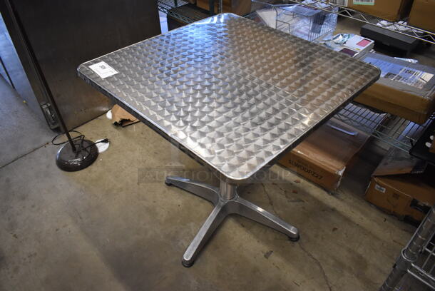 Chrome Finish Table on Metal Legs. 27.5x27.5x27.5 - Image 2 of 4