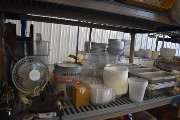 ALL ONE MONEY! Tier Lot of Various Paper Products and Fan - Image 1 of 6