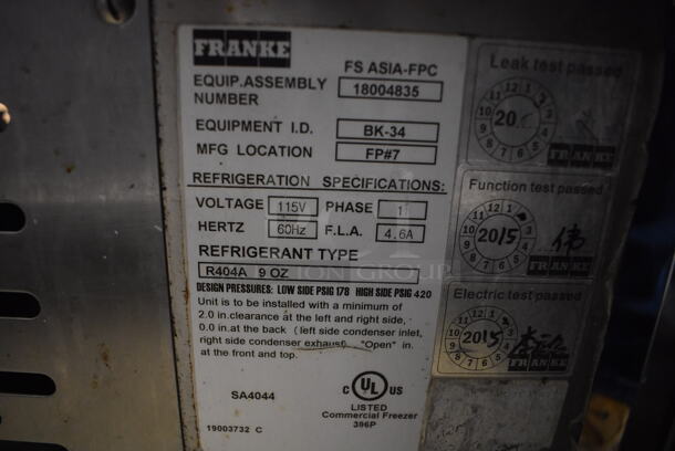 Franke BK-34 Stainless Steel Commercial Chest Freezer on Commercial Casters. 115 Volts, 1 Phase. 34x23x36. Tested and Powers On But Does Not Get Cold - Image 7 of 7