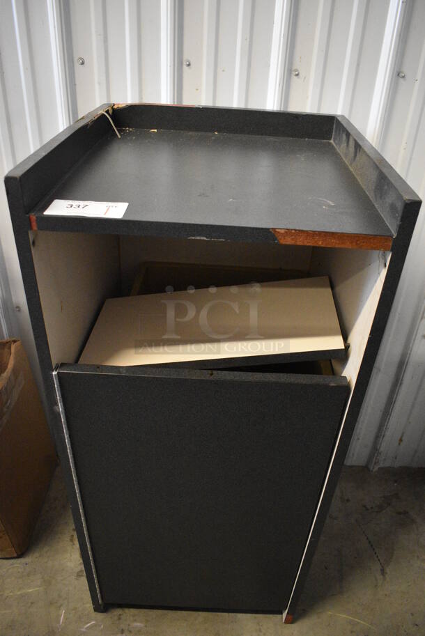 Black Trash Can Shell w/ Door and Trash Can. 20x20x44.5 - Image 1 of 5