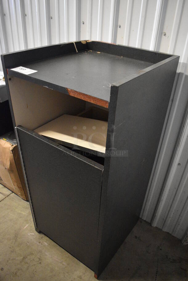 Black Trash Can Shell w/ Door and Trash Can. 20x20x44.5 - Image 2 of 5