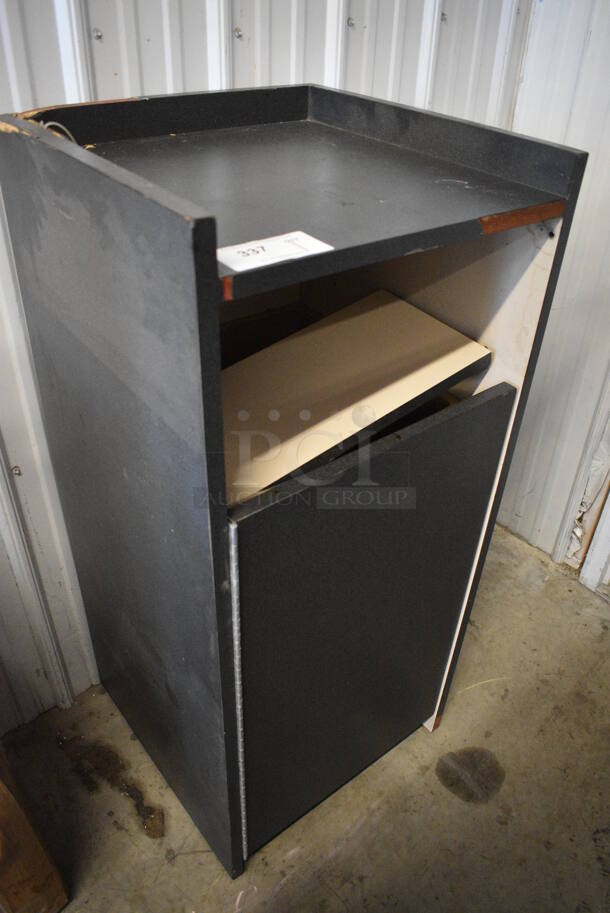 Black Trash Can Shell w/ Door and Trash Can. 20x20x44.5 - Image 3 of 5