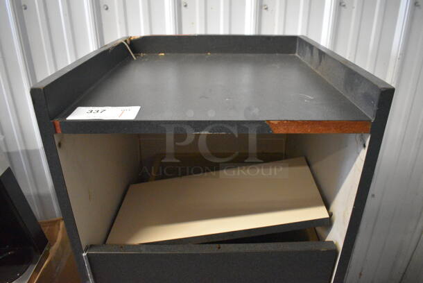 Black Trash Can Shell w/ Door and Trash Can. 20x20x44.5 - Image 4 of 5