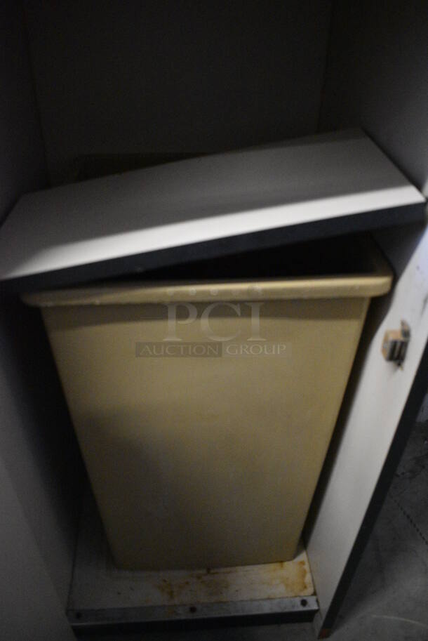 Black Trash Can Shell w/ Door and Trash Can. 20x20x44.5 - Image 5 of 5