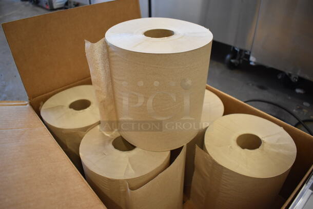 Box of 6 BRAND NEW IN BOX! Lavex Natural Kraft Hardwound Roll Paper Towels. 