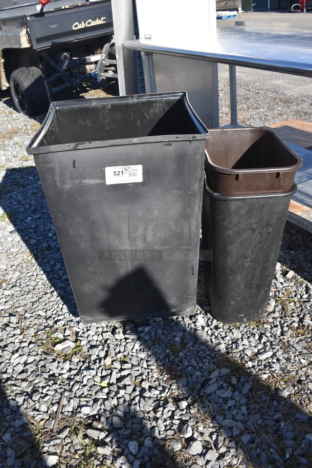3 Various Trash Cans. Includes 19x19x26. 3 Times Your Bid!