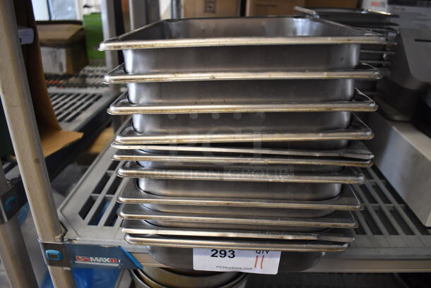 11 Stainless Steel 1/2 Size Drop In Bins. 1/2x2. 11 Times Your Bid! - Image 1 of 4