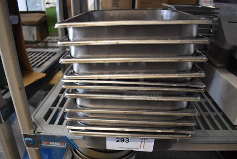 11 Stainless Steel 1/2 Size Drop In Bins. 1/2x2. 11 Times Your Bid!