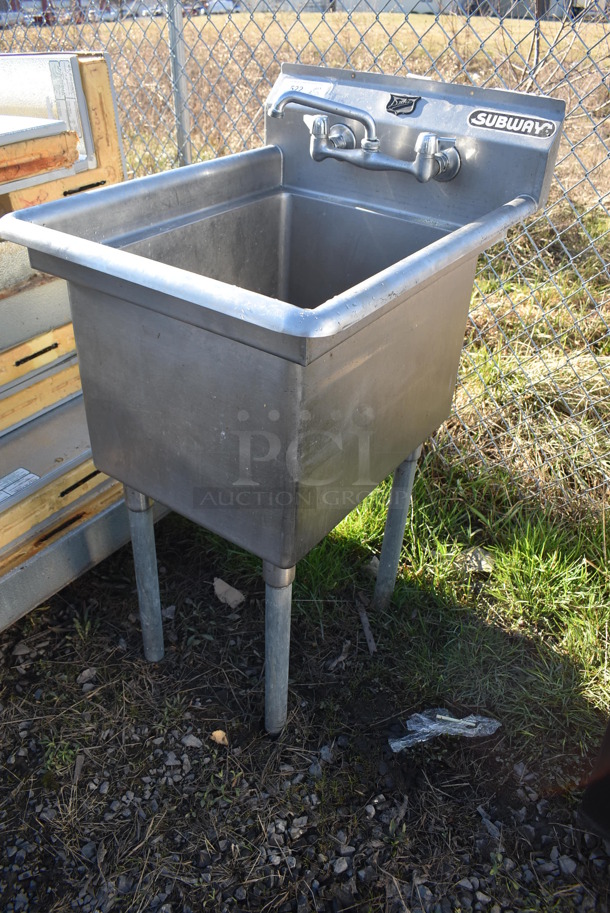 Duke Stainless Steel Single Bay Sink w/ Faucet and Handles. 22x27x42 - Image 2 of 5