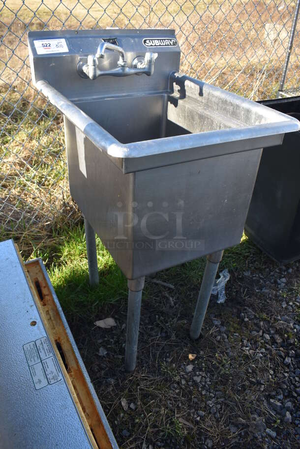 Duke Stainless Steel Single Bay Sink w/ Faucet and Handles. 22x27x42 - Image 3 of 5