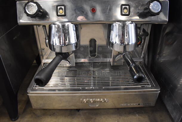 La Faimac Stainless Steel Commercial Countertop 2 Group Espresso Machine w/ 2 Portafilters and Steam Wand. 208 Volts, 1 Phase. 19x24x22 - Image 5 of 8