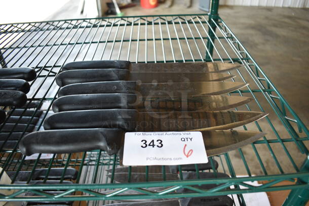 6 SHARPENED Stainless Steel Chef Knives. Includes 14". 6 Times Your Bid! - Image 1 of 3