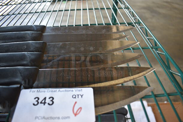6 SHARPENED Stainless Steel Chef Knives. Includes 14". 6 Times Your Bid! - Image 2 of 3