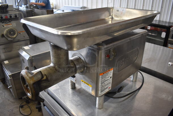 Berkel E-222 Stainless Steel Commercial Countertop Meat Grinder w/ Tray. 115 Volts, 1 Phase. 15.5x30x18. Tested and Working! - Image 2 of 6