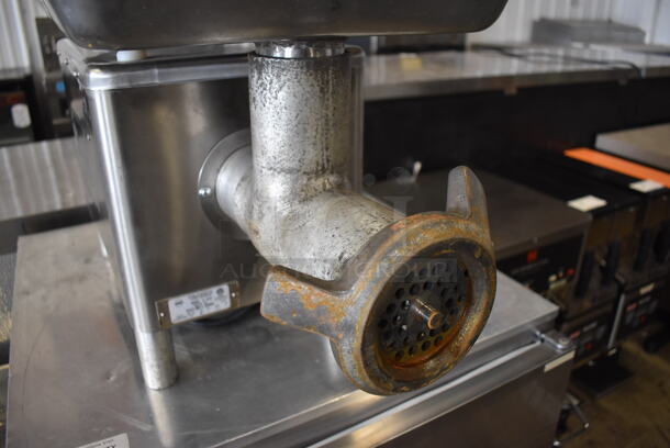 Berkel E-222 Stainless Steel Commercial Countertop Meat Grinder w/ Tray. 115 Volts, 1 Phase. 15.5x30x18. Tested and Working! - Image 3 of 6