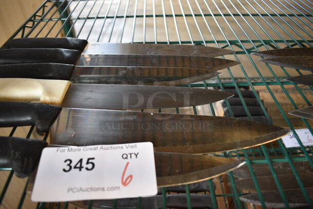 6 SHARPENED Stainless Steel Chef Knives. Includes 15". 6 Times Your Bid! - Image 2 of 4