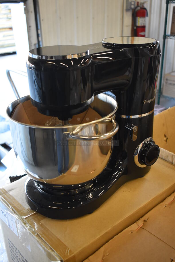 BRAND NEW IN BOX! Vospeed SM-1550 Metal Countertop 6-Speed Tilt-Head 8.5 Quart Stand Mixer w/ Stainless Steel Mixing Bowl, Beater, Dough Hook and Whisk Attachments - Image 3 of 7