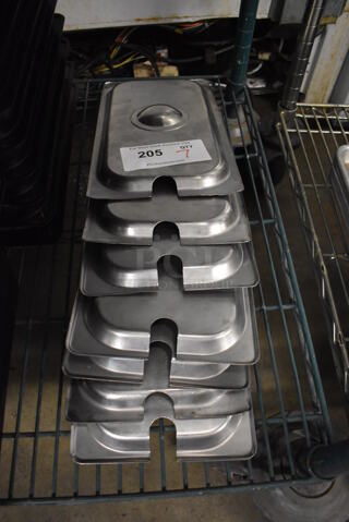 7 Stainless Steel 1/3 Size Drop In Bin Lids. 7 Times Your Bid!