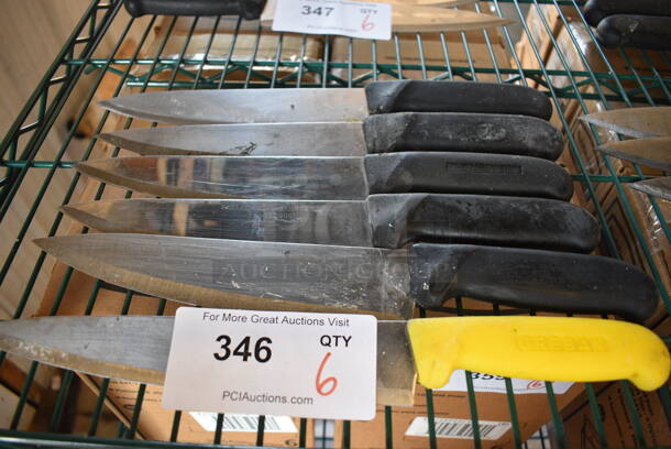 6 SHARPENED Stainless Steel Chef Knives. Includes 14". 6 Times Your Bid! - Image 1 of 4