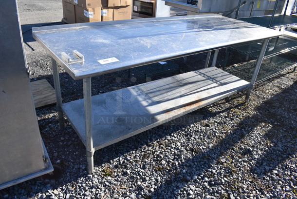 Stainless Steel Table w/ Metal Under shelf. 84x30x35 - Image 3 of 5