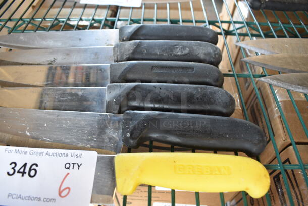 6 SHARPENED Stainless Steel Chef Knives. Includes 14". 6 Times Your Bid! - Image 3 of 4
