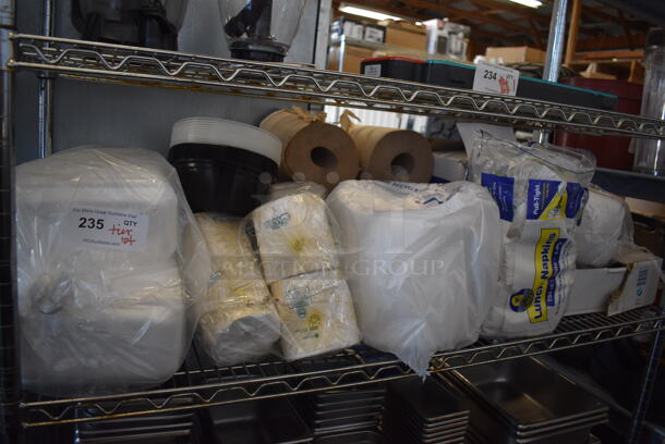 ALL ONE MONEY! Tier Lot of Various Items Including Napkins and Paper Towels