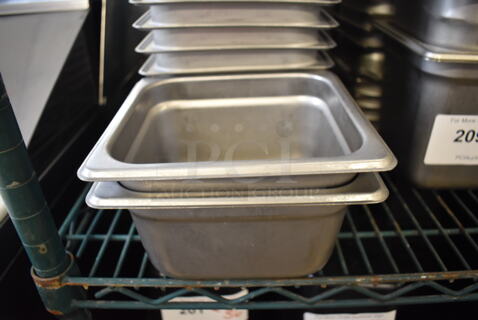 12 Stainless Steel 1/6 Size Drop In Bins. 1/6x4. 12 Times Your Bid!