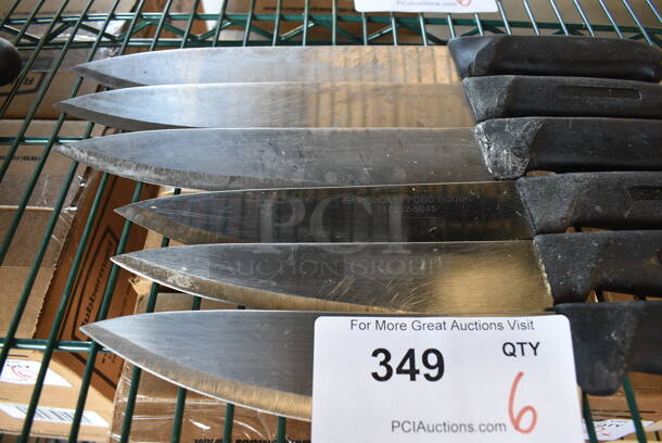 6 SHARPENED Stainless Steel Chef Knives. Includes 13". 6 Times Your Bid! - Image 2 of 4