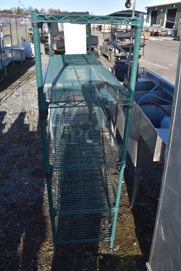 Metro Green Finish 5 Tier Shelving Unit. BUYER MUST DISMANTLE. PCI CANNOT DISMANTLE FOR SHIPPING. PLEASE CONSIDER FREIGHT CHARGES. 60x18x62 - Image 2 of 3