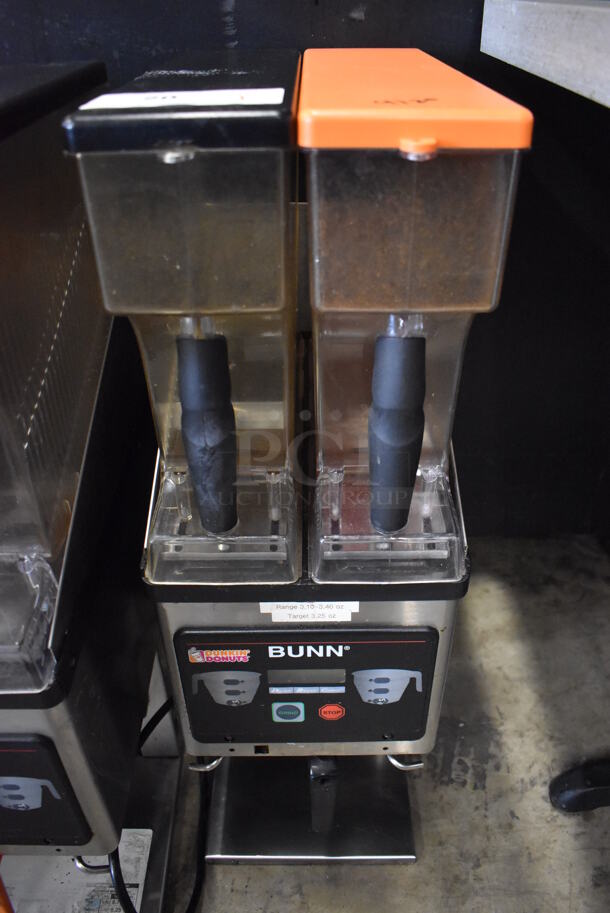 2012 Bunn MHG Stainless Steel Commercial Countertop 2 Hopper Coffee Bean Grinder. 120 Volts, 1 Phase. 9x17x29. Tested and Working! - Image 1 of 7