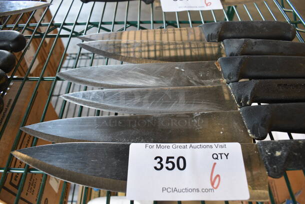 6 SHARPENED Stainless Steel Chef Knives. Includes 14". 6 Times Your Bid! - Image 2 of 4