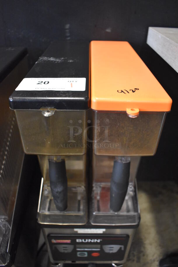 2012 Bunn MHG Stainless Steel Commercial Countertop 2 Hopper Coffee Bean Grinder. 120 Volts, 1 Phase. 9x17x29. Tested and Working! - Image 5 of 7