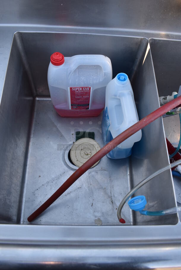 Duke Stainless Steel Commercial 3 Bay Sink w/ Dual Drain Boards, Faucet and Handles. 84x30x43. Bays 16x21x13. Drain Boards 17x23x1 - Image 5 of 10