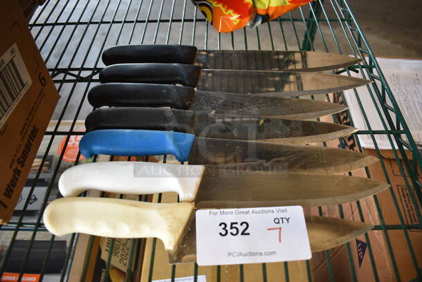7 SHARPENED Stainless Steel Chef Knives. Includes 15". 7 Times Your Bid! - Image 1 of 4