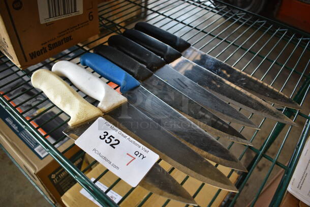 7 SHARPENED Stainless Steel Chef Knives. Includes 15". 7 Times Your Bid! - Image 4 of 4