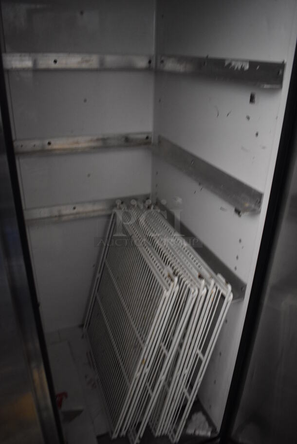 True TG2R-2S Stainless Steel Commercial 2 Door Reach In Cooler on Commercial Casters. 115 Volts, 1 Phase. 51.5x34.5x82.5. Tested and Working! - Image 6 of 6