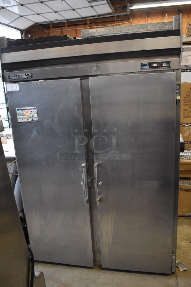 Beverage Air E Series Stainless Steel Commercial 2 Door Reach In Freezer. 52x32x79. Tested and Powers On But Does Not Get Cold