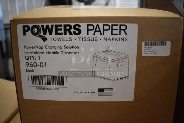 4 BRAND NEW IN BOX! Powers Paper 960-01 Black Poly Countertop PowerNap Charging Station Interfolded Napkin Dispensers. 8.5x7x8.5. 4 Times Your Bid! - Image 7 of 10