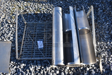 ALL ONE MONEY! Lot of Wire Shelving Unit and 3 Dispensers. Includes 30x18x12