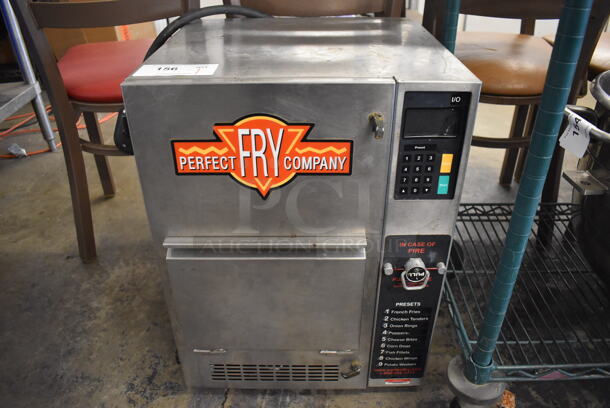 Perfect Fry Company Stainless Steel Commercial Countertop Electric Powered Ventless Fryer. 240 Volts, 1 Phase. 17x16x23.5