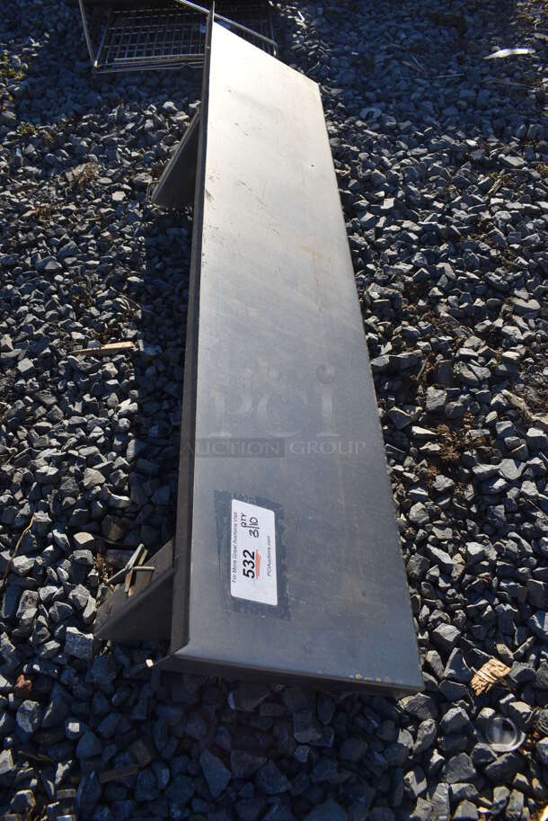 Metal Shelf w/ Wall Mount Brackets. 52x11x10 - Image 3 of 5