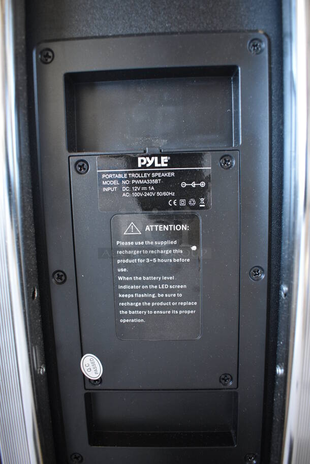 IN ORIGINAL BOX! Pyle PWMA335BT Portable Trolley Speaker. 100-240 Volts, 1 Phase. 12x12x24 - Image 5 of 8