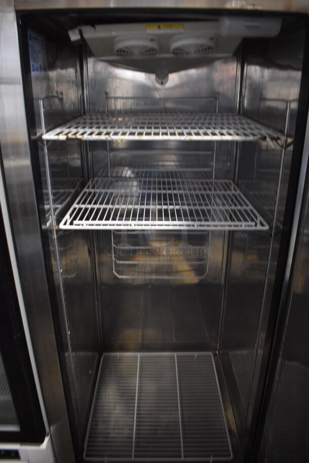 Everest ESR1 Stainless Steel Commercial Single Door Reach In Cooler w/ Poly Coated Racks on Commercial Casters. 115 Volts, 1 Phase. 29x32x79. Tested and Powers On But Does Not Get Cold - Image 4 of 5