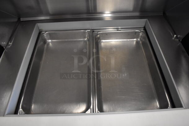 Silver King SKP3612 Stainless Steel Commercial Sandwich Salad Prep Table Bain Marie Mega Top on Commercial Casters. 115 Volts, 1 Phase. 36x35x46.5. Tested and Powers On But Does Not Get Cold - Image 4 of 7