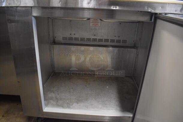 Silver King SKP3612 Stainless Steel Commercial Sandwich Salad Prep Table Bain Marie Mega Top on Commercial Casters. 115 Volts, 1 Phase. 36x35x46.5. Tested and Powers On But Does Not Get Cold - Image 5 of 7