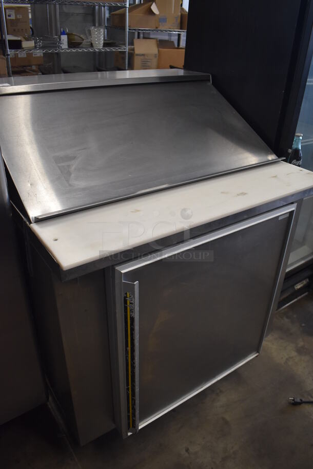 Silver King SKP3612 Stainless Steel Commercial Sandwich Salad Prep Table Bain Marie Mega Top on Commercial Casters. 115 Volts, 1 Phase. 36x35x46.5. Tested and Powers On But Does Not Get Cold - Image 7 of 7