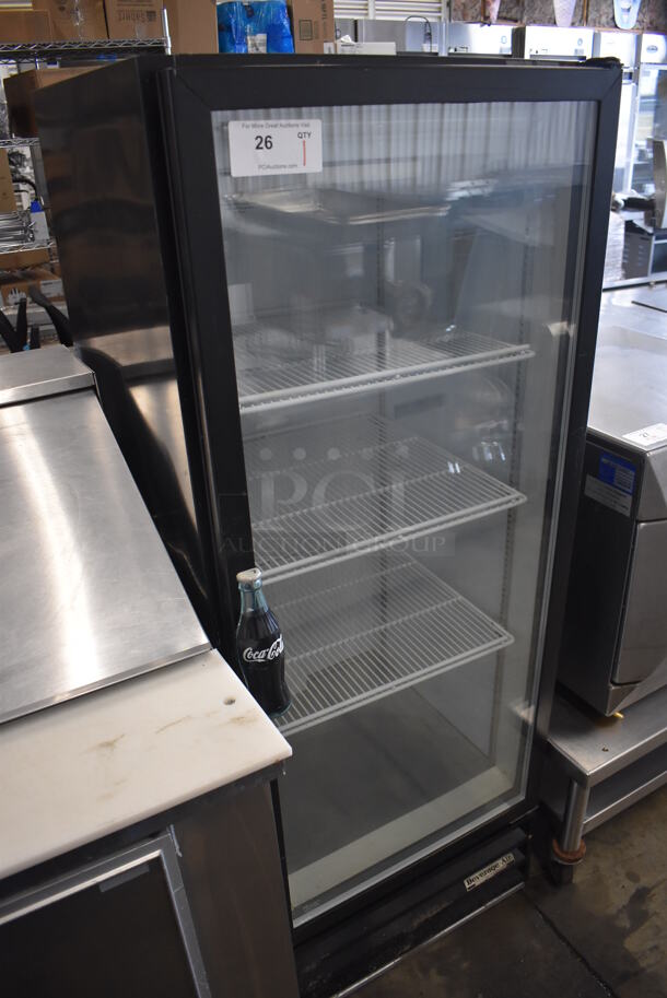 Beverage Air Metal Commercial Single Door Reach In Cooler Merchandiser w/ Poly Coated Racks. 115 Volts, 1 Phase. 24x26x62. Tested and Powers On But Does Not Get Cold - Image 2 of 6