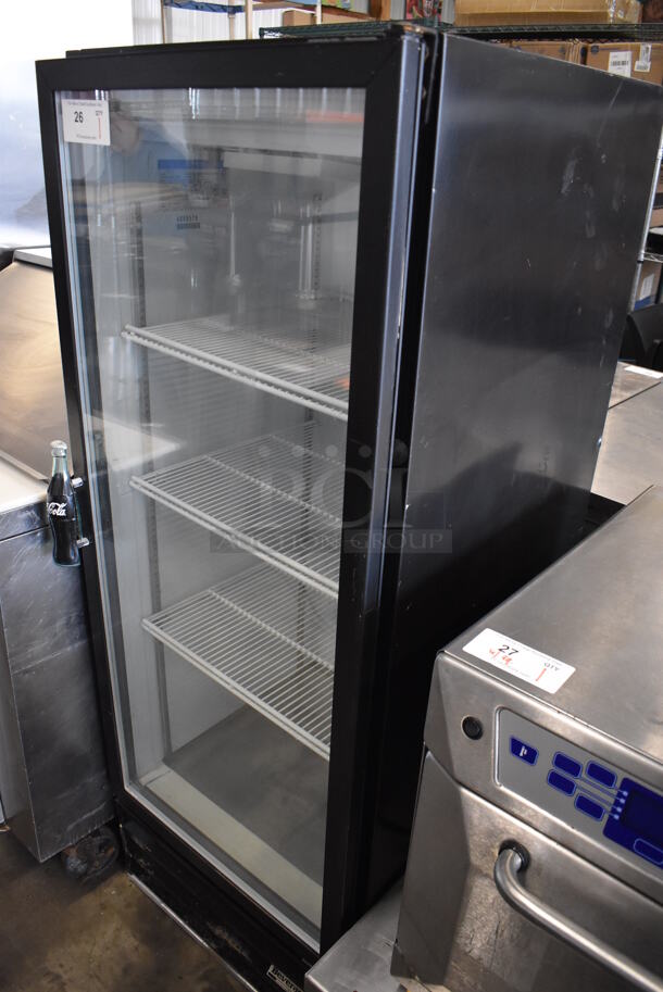 Beverage Air Metal Commercial Single Door Reach In Cooler Merchandiser w/ Poly Coated Racks. 115 Volts, 1 Phase. 24x26x62. Tested and Powers On But Does Not Get Cold - Image 3 of 6