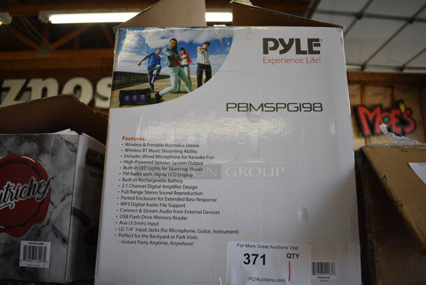 BRAND NEW SCRATCH AND DENT! Pyle PBMSPGI98 Wireless BT Boom Box Speaker System - Image 6 of 6