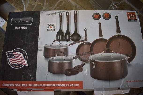 BRAND NEW SCRATCH AND DENT! NutriChef NCCW14SBR Kitchenware Pots and Pans Set